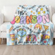 Personalized Teacher Blanket, Retro Groovy Checkerboard Sherpa Blanket