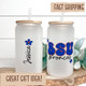 Custom College Iced Coffee Glass, Personalized Name College Glass Graduation Gift