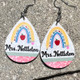 Personalized Teacher Earrings. Rainbow Pencil. Back to school