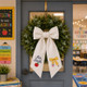 Personalized Teacher Door Wreath Bow, Custom Name Gingham Wreath Sash