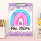 Personalized Teacher Appreciation Gifts, Custom Rainbow Teacher Clipboard