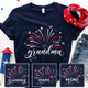 4th of July Grandma T Shirt, Custom Grandma Shirt with Kids names shirt