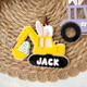 Easter Basket Tag I Personalized Name Tag I Digger Tractor Name Tag