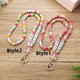 Personalized Teacher ID Lanyard,Custom Rainbow Teacher Lanyard Beaded