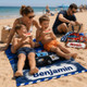 Personalized Kids Beach Towel, Custom Name Construction Truck Towel