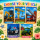 Personalized Kids Beach Towel, Custom Name Construction Truck Towel
