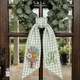Personalized Flower Wreath Sash Custom Monogram Letter Sash, Floral Door Scarf