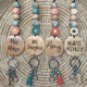 Breakaway daisy beaded Teacher lanyard, ID badge holder