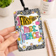 Personalized Pennants Flag Teacher ID Badge Holder: Custom Teacher Name Card Holder