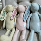 Personalized Easter Striped Plush New Baby Bunny, Long Ear Bunny