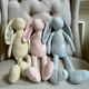 Personalized Easter Striped Plush New Baby Bunny, Long Ear Bunny