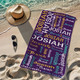Unisex Personalized Beach Towel, Quick Drying Lightweight Custom Name Bath Towel