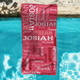 Unisex Personalized Beach Towel, Quick Drying Lightweight Custom Name Bath Towel