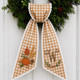 Fall Pumpkin Wreath Sash with Custom Initial
