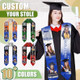 Custom Graduation Stole with photos, Your School Colors Personalized Stole