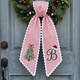 Custom Christmas Wreath Sash, Personalized Santa Hat Monogram Bow