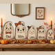 Vintage Halloween Decor Indoor, Custom Name Family Wooden Block for Shelf Decor,