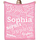 Your Name Letter Gradient Text Custom Flannel Blanket