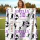 Custom Name Soccer Blanket, Personalized Soccer Girl
