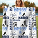 Ice Hockey Girl Personalized Blanket, Custom Name Hockey Throw