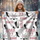 Ice Hockey Girl Personalized Blanket, Custom Name Hockey Throw