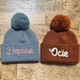 Personalized Hand Embroidered Name Winter Pom-pom Hat