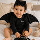 Glitter Batwing Romper: Custom Baby Girl Halloween Costume with Headband