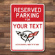 Corvette Parking Sign, Reserved Parking for Corvette Sign, Corvette Sign