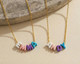 Custom Rainbow Bubble Initial Name Necklace, Colorful Tiny Balloon Name Necklace