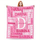 Custom Name Personalized Knit Fabric Throw Blanket