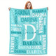 Custom Name Personalized Knit Fabric Throw Blanket