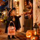 Halloween Basket Ruffle Personalized,Plaid Trick or Treat Bag with Custom Name
