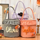 Halloween Basket Ruffle Personalized,Plaid Trick or Treat Bag with Custom Name