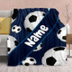 Customizable soccer -Themed Flannel Blanket with Name