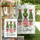 Custom Christmas China Topiaries Welcome Home Sign Display Garden Flag Family Gift