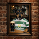 Custom Football Dog Portrait | Personalised Pet Print for Football Fans