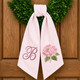 Personalized Hydrangea Wreath Sash, Custom Monogram Door Decor, Front Porch Wreath Bow