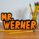 Teacher Name Plate for Desk, Multicolor Teacher Name Sign