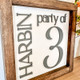 Party of 3 Sign, 3D Number Sign, Last Name Sign, Custom Family Name Sign