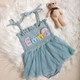 Custom Name Baby Tutu Dress, Hand Embroidered Baby Romper