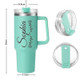 40 Oz Tumbler With Handle And Straw,Custom Stainless Steel Insulated Tumbler With Name
