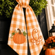 Personalized Pumpkin Wreath Sash - Fall Monogram Gingham Door Bow