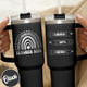 40 oz Rainbow Teacher Tumbler | Customized "Teach Love Inspire" | Insulated Educational Gift