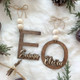 Personalized Name Wood Letter Christmas Ornament Laser Cut Christmas Decor Custom Name Ornament Bead Tags