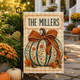 Personalized Fall Pumpkin Garden Flag, Custom Family Name Linen Yard Decor
