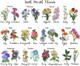 Personalized Grandma's Garden Blanket, Birth Flower Soft Cozy Sherpa Fleece Throw Blankets