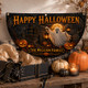 Personalized Happy Halloween Bunting Flag, Custom Family Name Halloween Banner