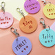 Round Acrylic Personalised Name Keyring Personalised School Bag Tag