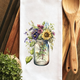Personalized Wildflowers Jar Tea Dish Hand Kitchen Towel