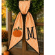 Personalized Striped Pumpkin Monogram Door Sash a?? Fall Harvest Decor